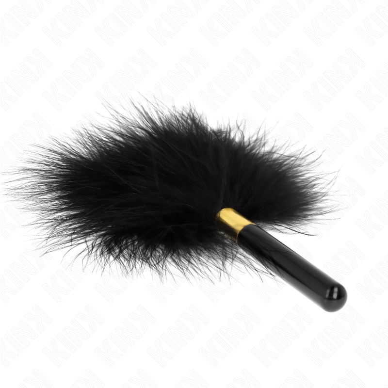 KINK - PLUMAS PARA COSQUINHAS COM MANGO EM METAL DOURADO PRETO 18 CM