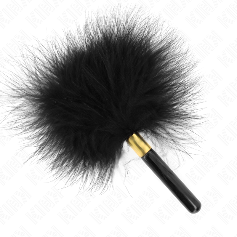KINK - PLUMAS PARA COSQUINHAS COM MANGO EM METAL DOURADO PRETO 18 CM