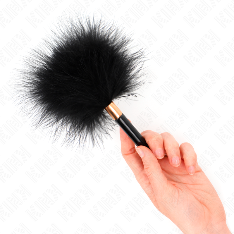 KINK - PLUMAS PARA COSQUINHAS COM MANGO EM METAL DOURADO PRETO 18 CM