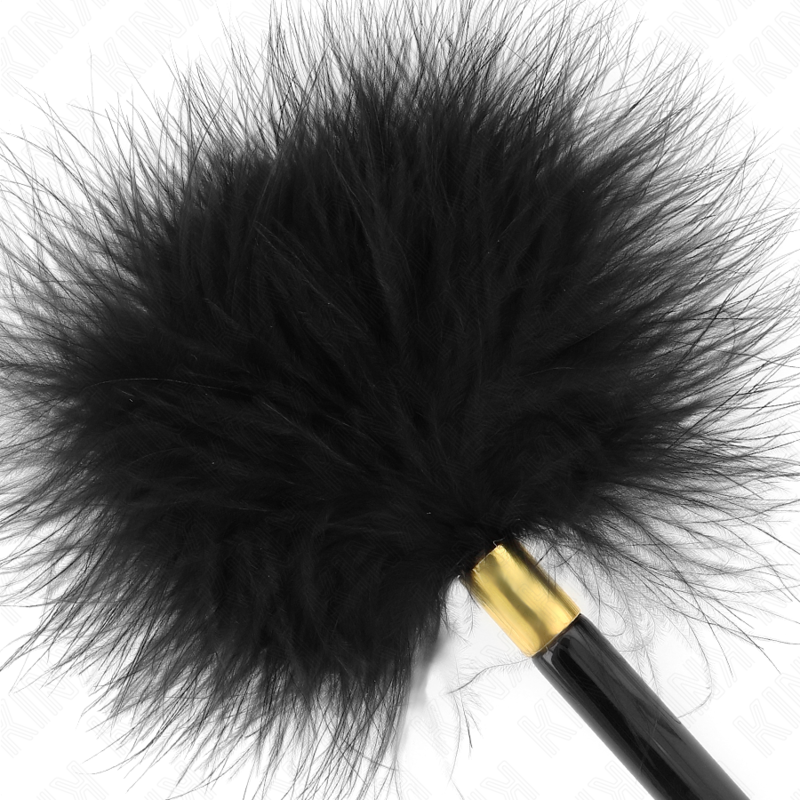KINK - PLUMAS PARA COSQUINHAS COM MANGO EM METAL DOURADO PRETO 18 CM