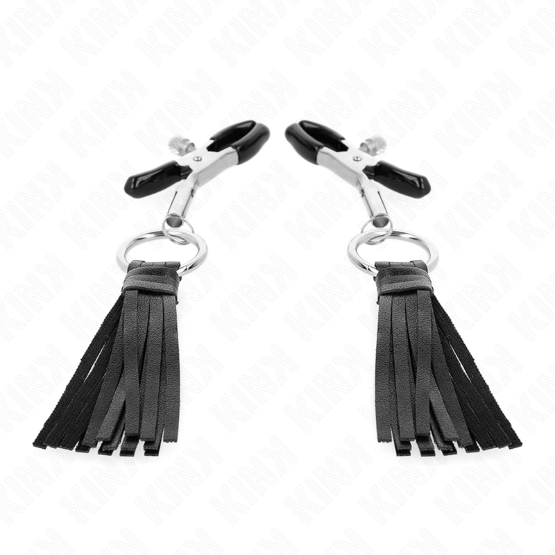 KINK - PINÇAS PARA MAMILOS COM FRANJAS DE POLIPELE 6 CM