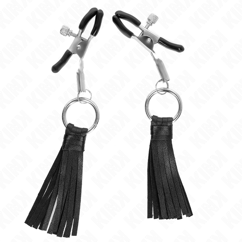 KINK - PINÇAS PARA MAMILOS COM FRANJAS DE POLIPELE 6 CM