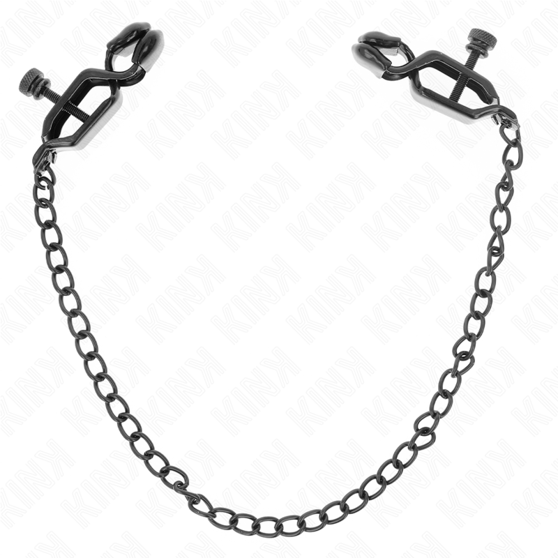 KINK - PINÇAS PLANAS PARA MAMILOS PRETAS COM CORRENTE PRETA 30 CM