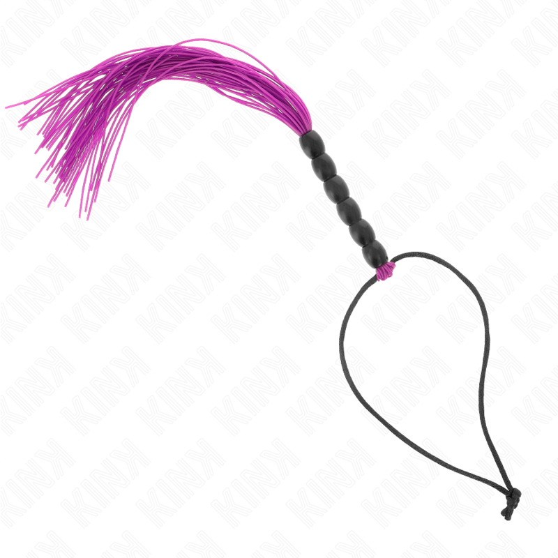 KINK - MINI CHICOTE DE SILICONA COM 6 CONTAS ROXAS 26 CM
