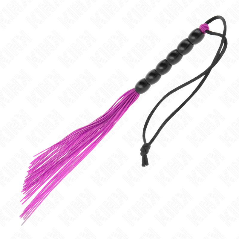 KINK - MINI CHICOTE DE SILICONA COM 6 CONTAS ROXAS 26 CM