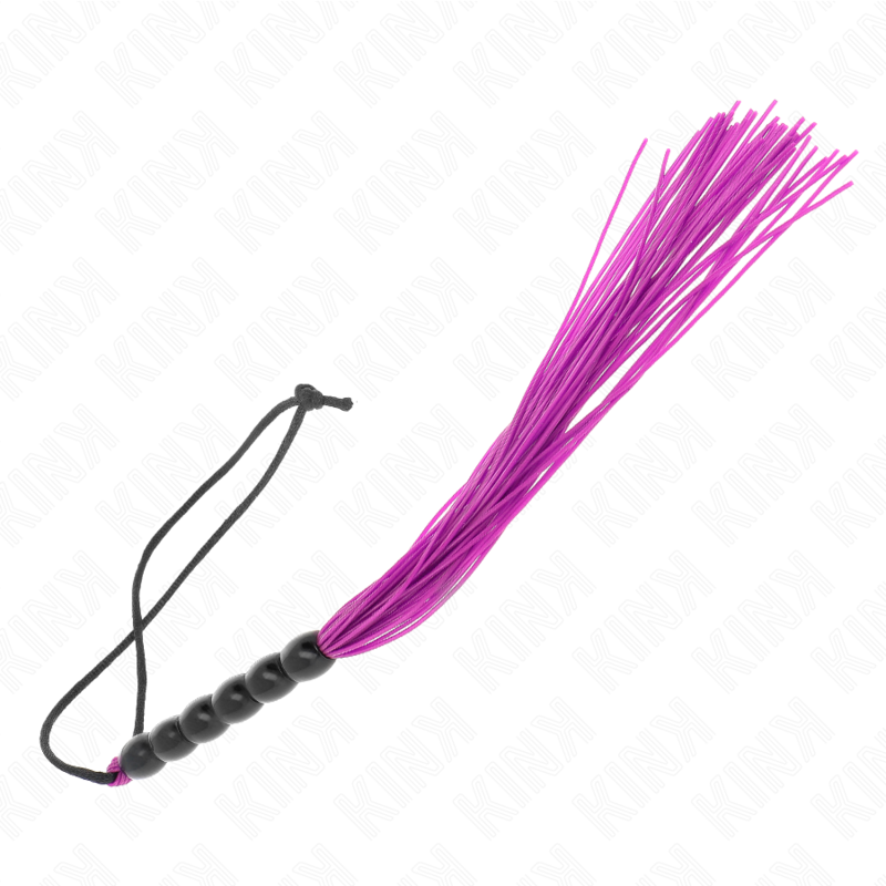 KINK - MINI CHICOTE DE SILICONA COM 6 CONTAS ROXAS 26 CM
