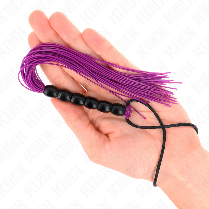 KINK - MINI CHICOTE DE SILICONA COM 6 CONTAS ROXAS 26 CM