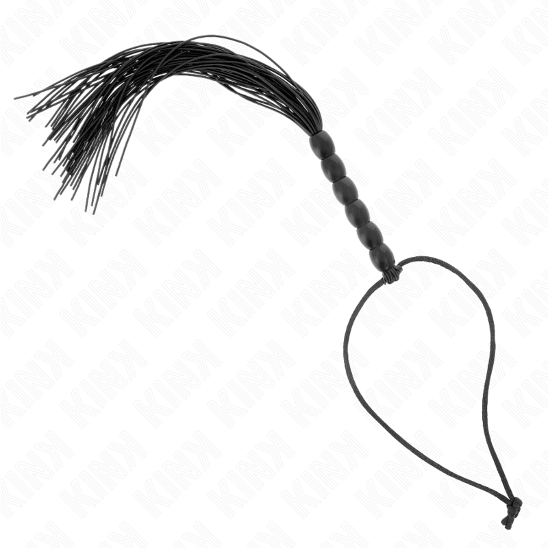 KINK - MINI CHICOTE DE SILICONA COM 6 CONTAS PRETAS 26 CM
