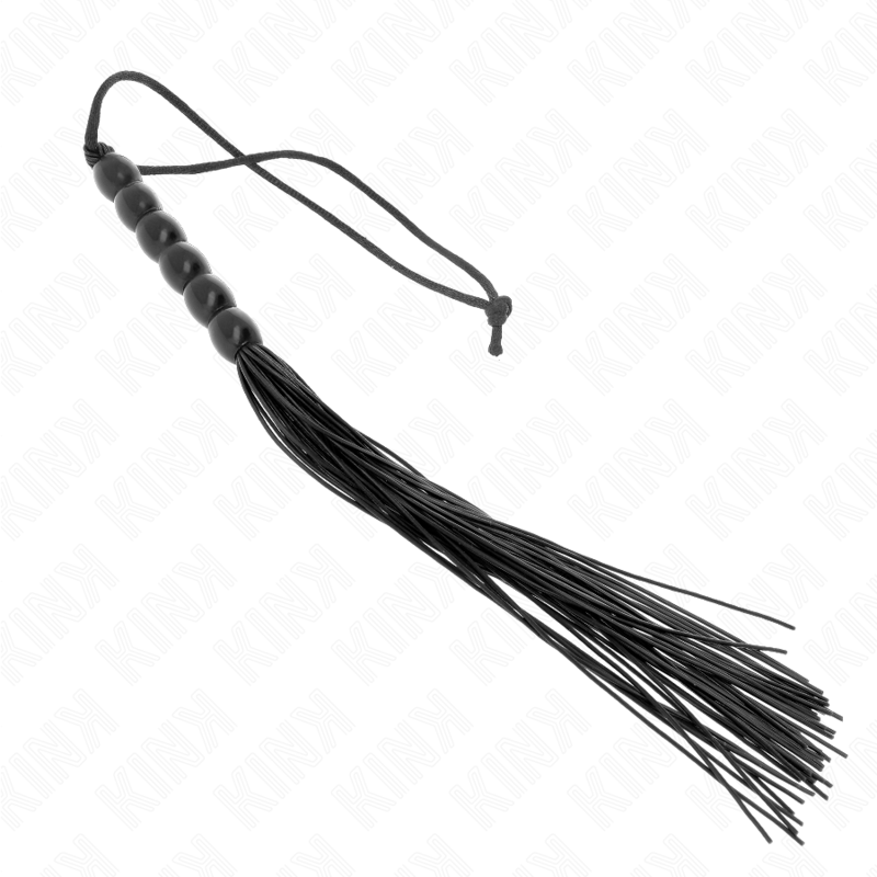 KINK - MINI CHICOTE DE SILICONA COM 6 CONTAS PRETAS 26 CM