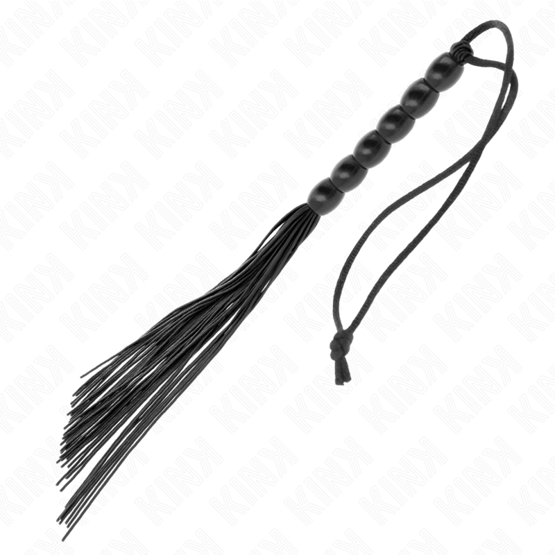 KINK - MINI CHICOTE DE SILICONA COM 6 CONTAS PRETAS 26 CM