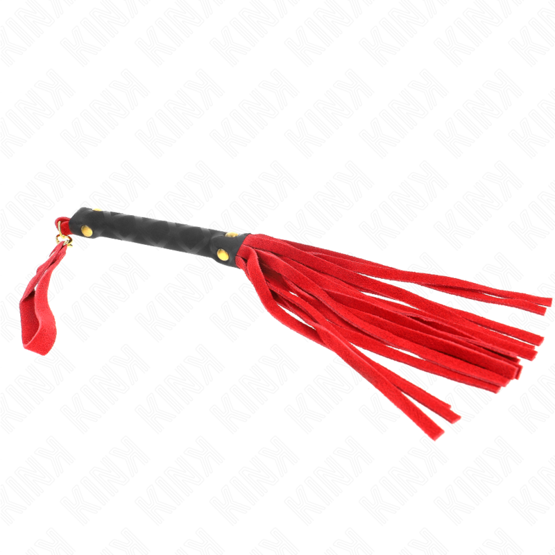 KINK - MINI CHICOTE EM CAMURÇA VERMELHO 30 CM