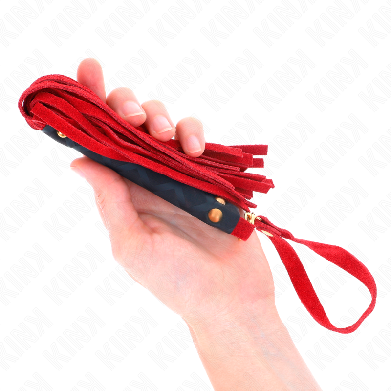 KINK - MINI CHICOTE EM CAMURÇA VERMELHO 30 CM