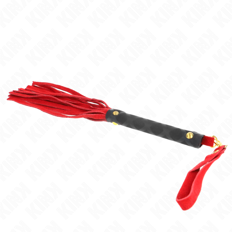 KINK - MINI CHICOTE EM CAMURÇA VERMELHO 30 CM