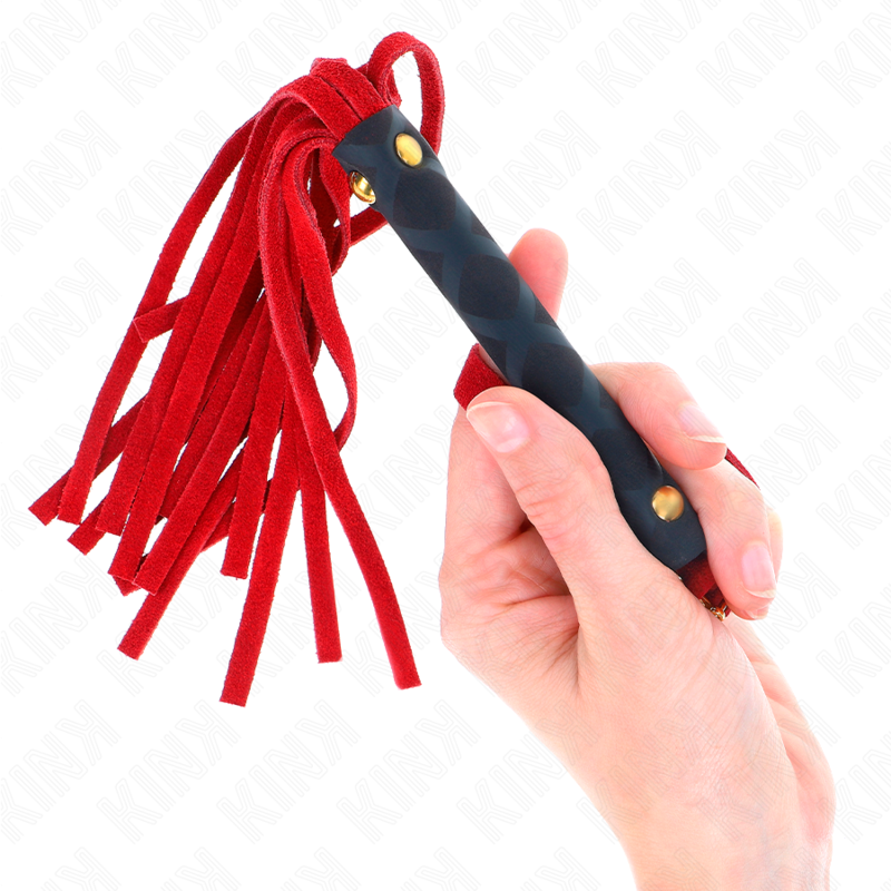 KINK - MINI CHICOTE EM CAMURÇA VERMELHO 30 CM