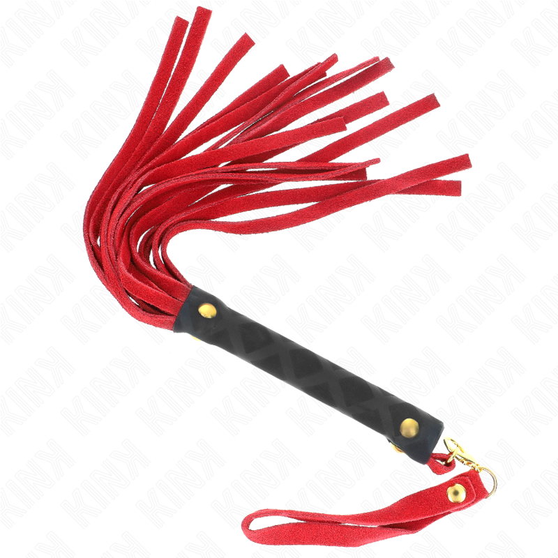 KINK - MINI CHICOTE EM CAMURÇA VERMELHO 30 CM