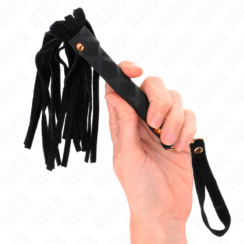 KINK - MINI CHICOTE EM CAMURÇA PRETO 30 CM