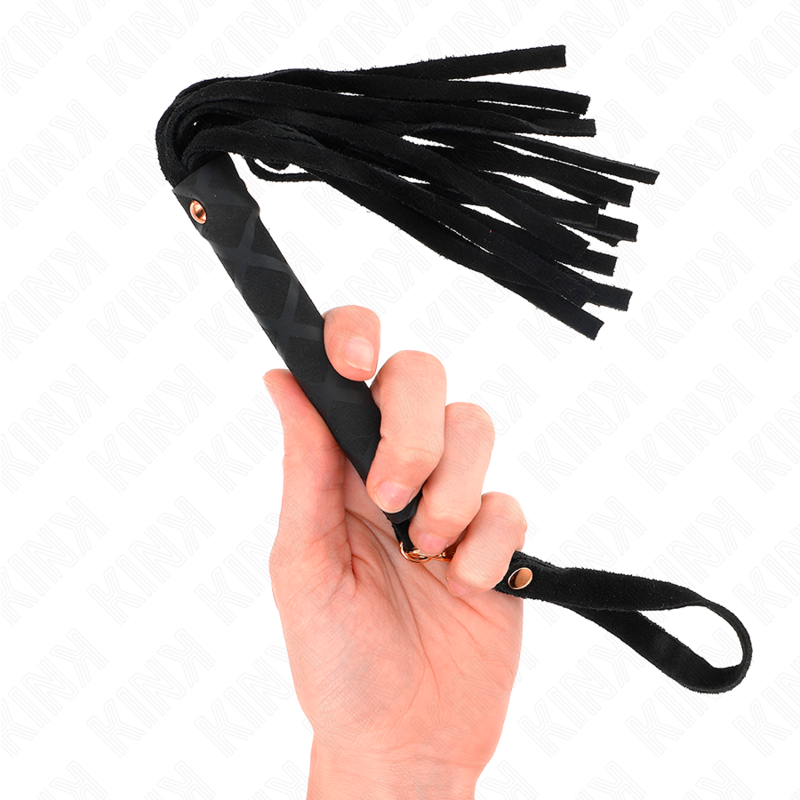 KINK - MINI CHICOTE EM CAMURÇA PRETO 30 CM