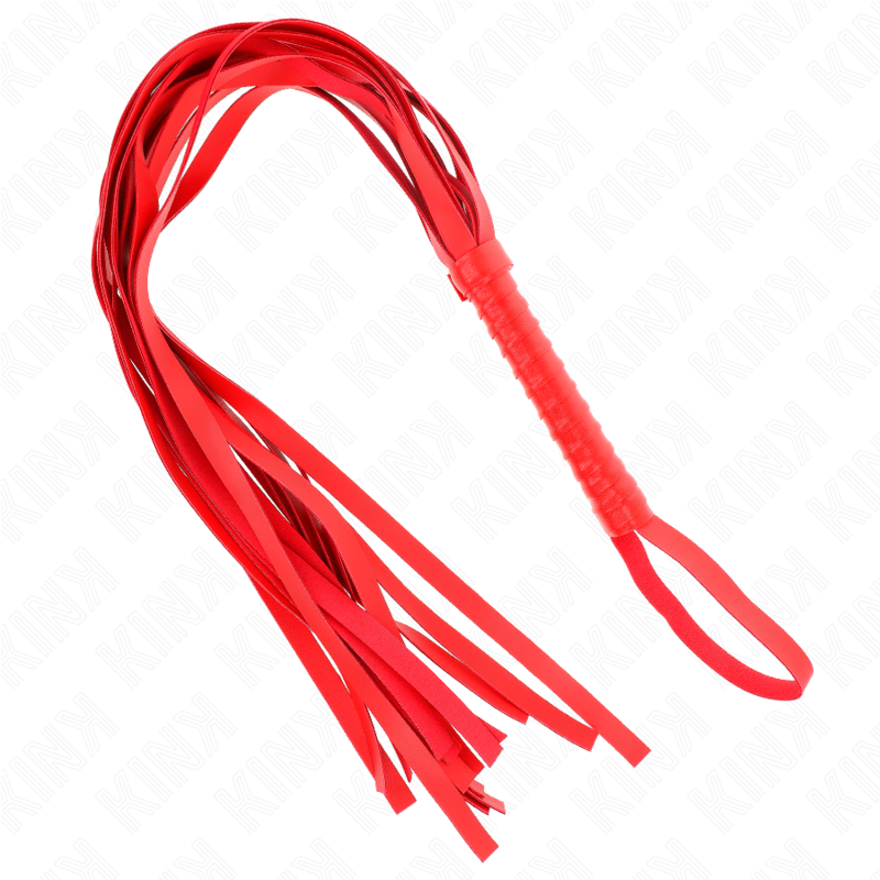 KINK - CHICOTE DE CAUDA LONGA COM CABO CURTO VERMELHO 70 CM