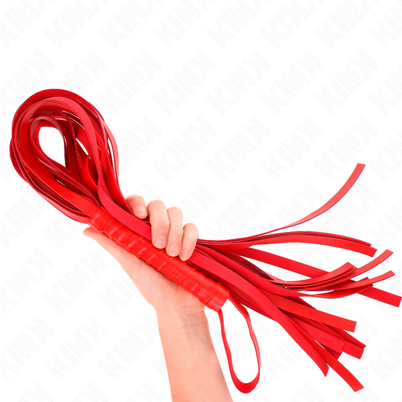 KINK - CHICOTE DE CAUDA LONGA COM CABO CURTO VERMELHO 70 CM