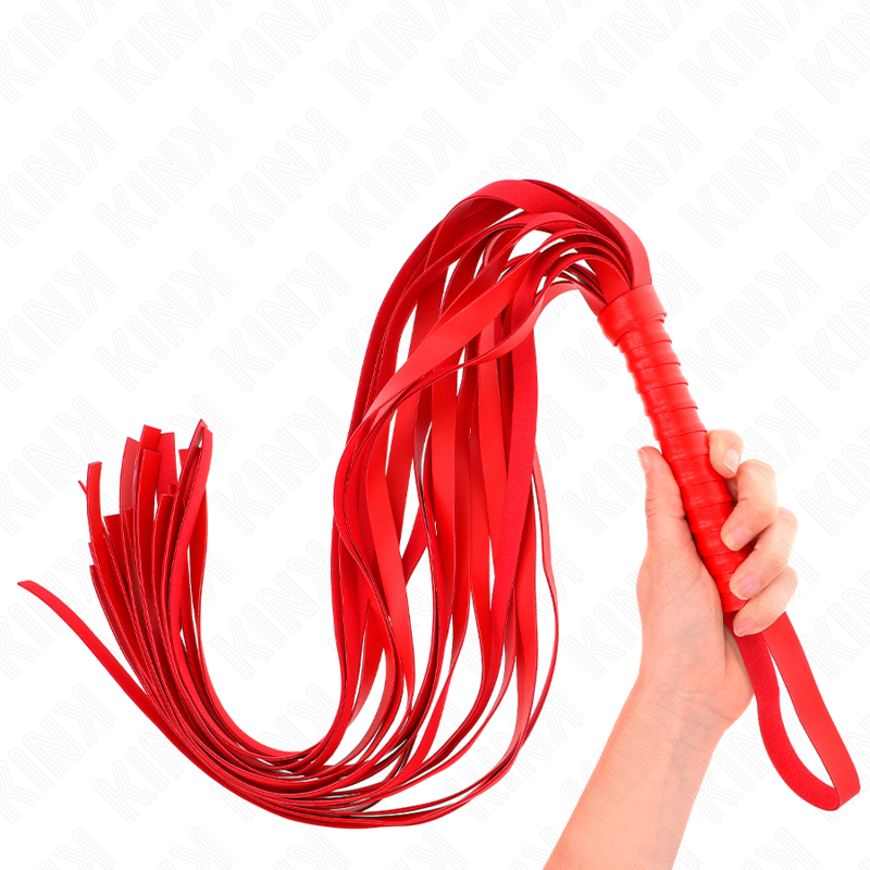 KINK - CHICOTE DE CAUDA LONGA COM CABO CURTO VERMELHO 70 CM