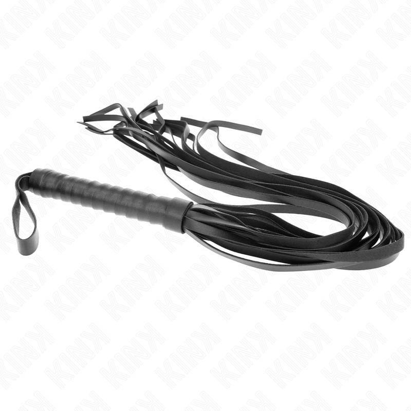 KINK - CHICOTE DE CAUDA LONGA COM CABO CURTO PRETO 70 CM