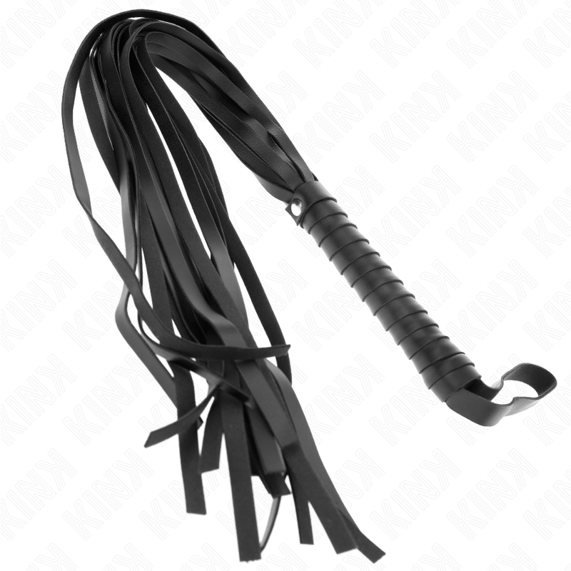 KINK - CHICOTE DE CAUDA LONGA COM CABO CURTO PRETO 70 CM