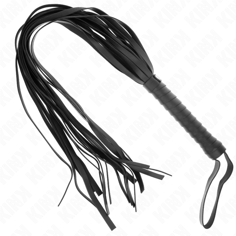 KINK - CHICOTE DE CAUDA LONGA COM CABO CURTO PRETO 70 CM