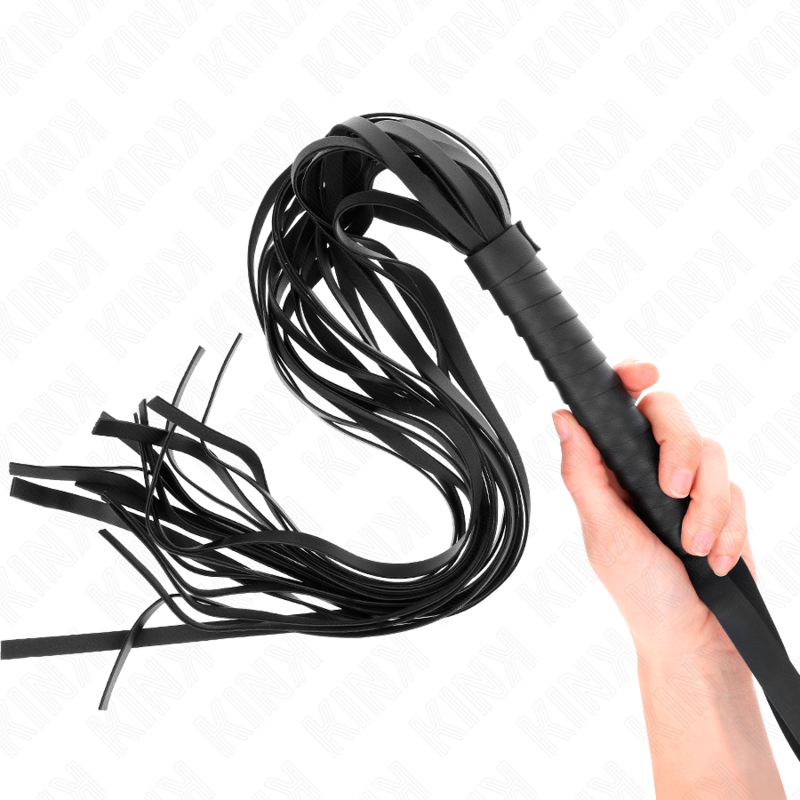 KINK - CHICOTE DE CAUDA LONGA COM CABO CURTO PRETO 70 CM