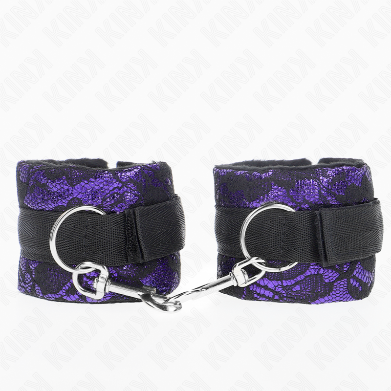 KINK - PUNKOS DE RENDA DE VELUDO CURTO E BIND DE NYLON ROXO / PRETO 23 X 6,5 CM
