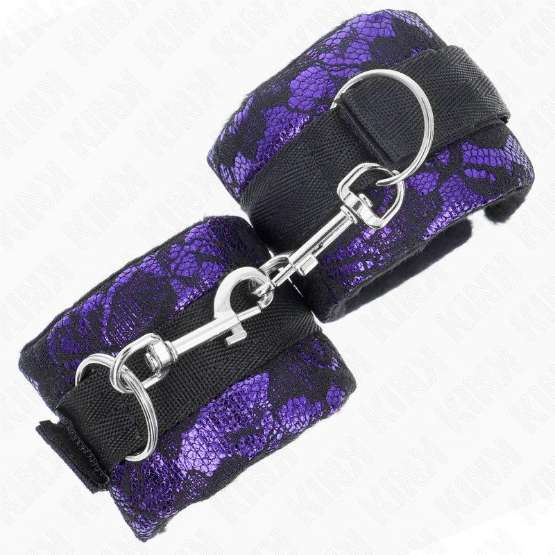 KINK - PUNKOS DE RENDA DE VELUDO CURTO E BIND DE NYLON ROXO / PRETO 23 X 6,5 CM
