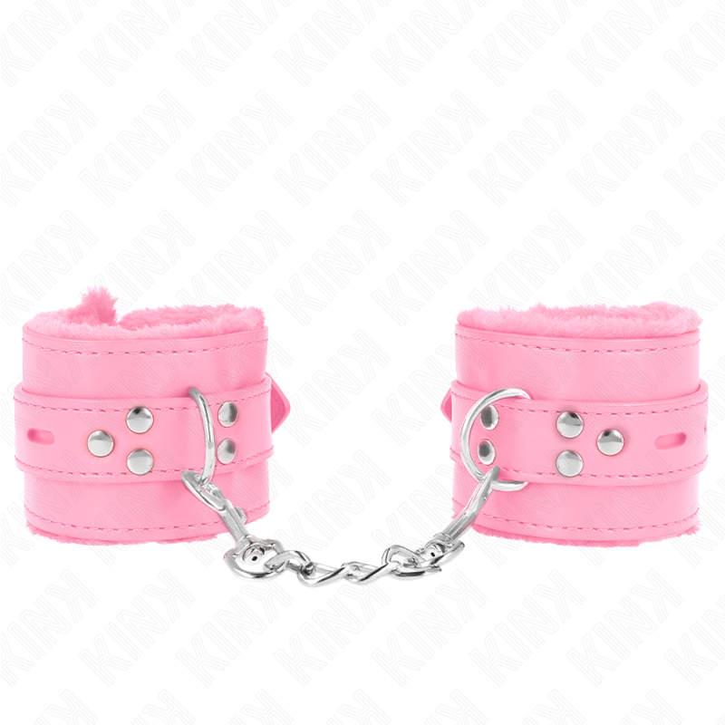 KINK - ALGEMAS FORRADAS COM ABERTURAS QUADRADAS ROSAS COM CORREIA ROSA AJUSTÁVEL 17-29 CM X 6 CM
