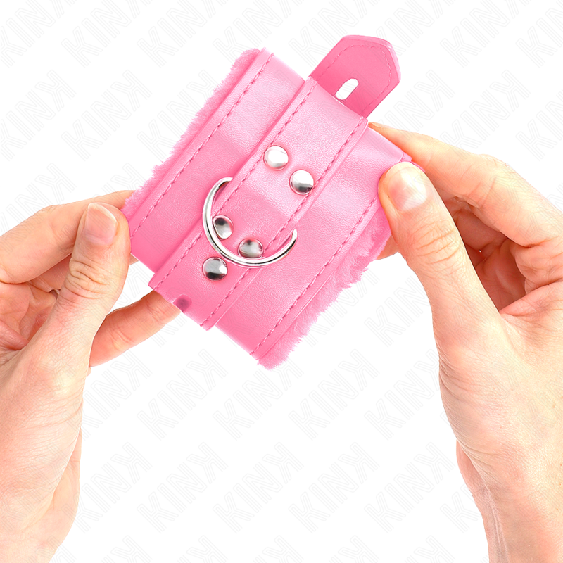 KINK - ALGEMAS FORRADAS COM ABERTURAS QUADRADAS ROSAS COM CORREIA ROSA AJUSTÁVEL 17-29 CM X 6 CM