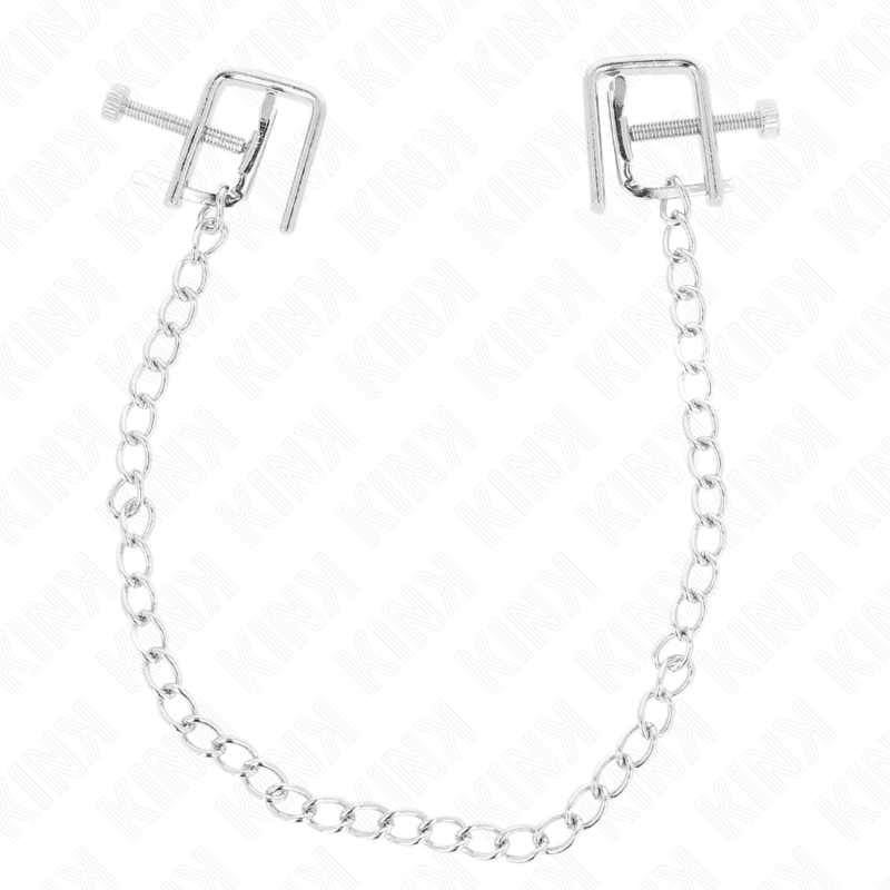 KINK - PINÇAS PARA MAMILOS COM PRENSA DE TORNIQUETE E CORRENTE 30 CM