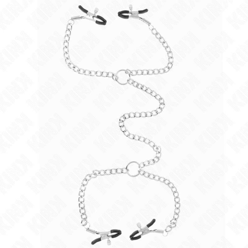 KINK - PINÇAS DUPLAS PARA MAMILOS 32 CM COM CORRENTES DE 14 CM