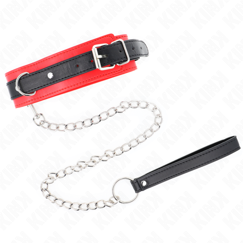 KINK - COLAR COM TRELA 65 CM MODELO BÁSICO 3 VERMELHO 53 X 5 CM
