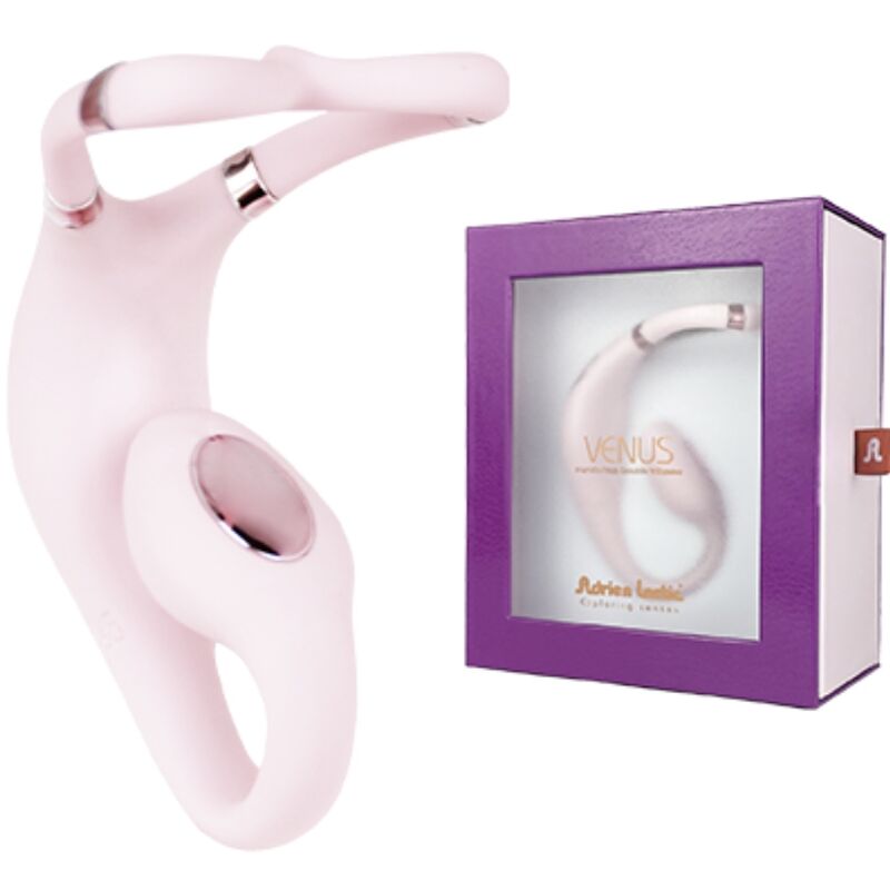 VIBRADOR PARA CASAL CONTROLADO POR APP ADRIEN LASTIC - VENUS DOUBLE CLITORIS & G-SPOT STIMULATOR FREE APP ROSA