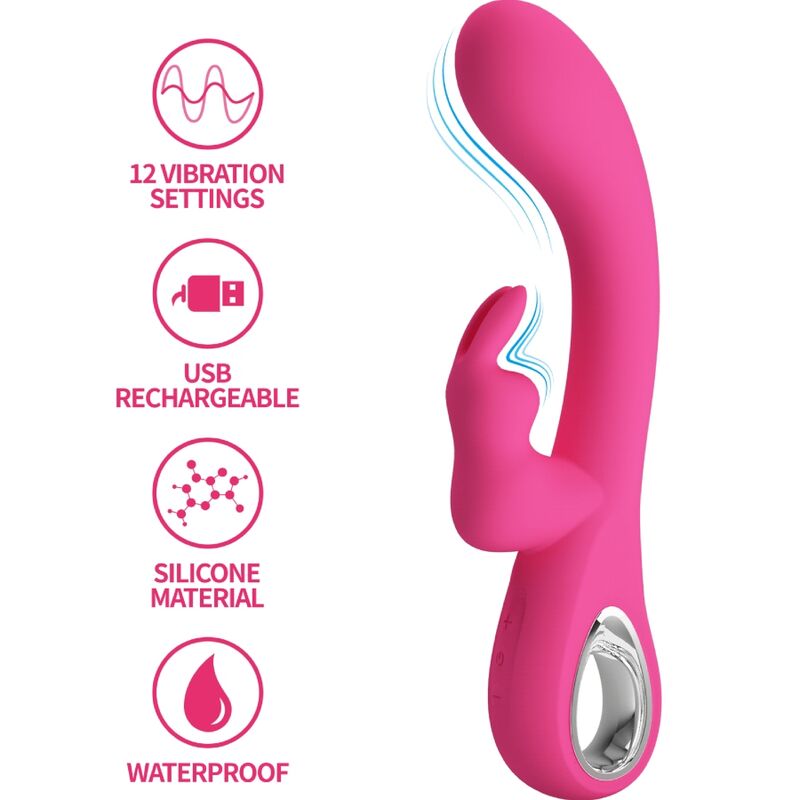 PRETTY LOVE - NOVAK VIBRADOR RABBIT 12 VIBRAÇÕES ROSA
