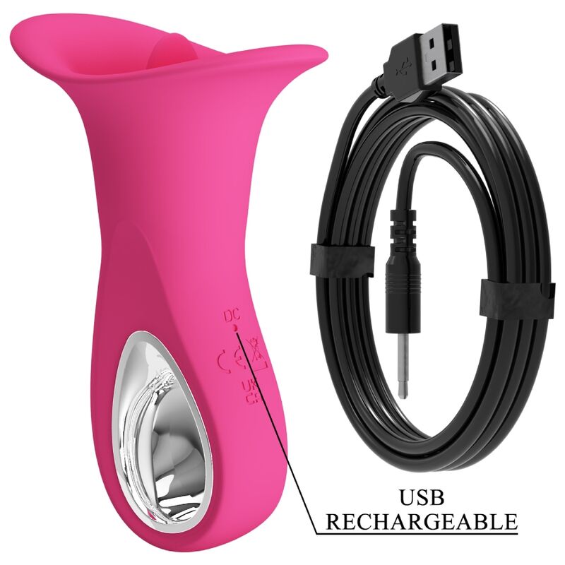 PRETTY LOVE - CLYDE VIBRADOR ORAL COM LÍNGUA VIBRATÓRIA 12 VIBRAÇÕES ROSA