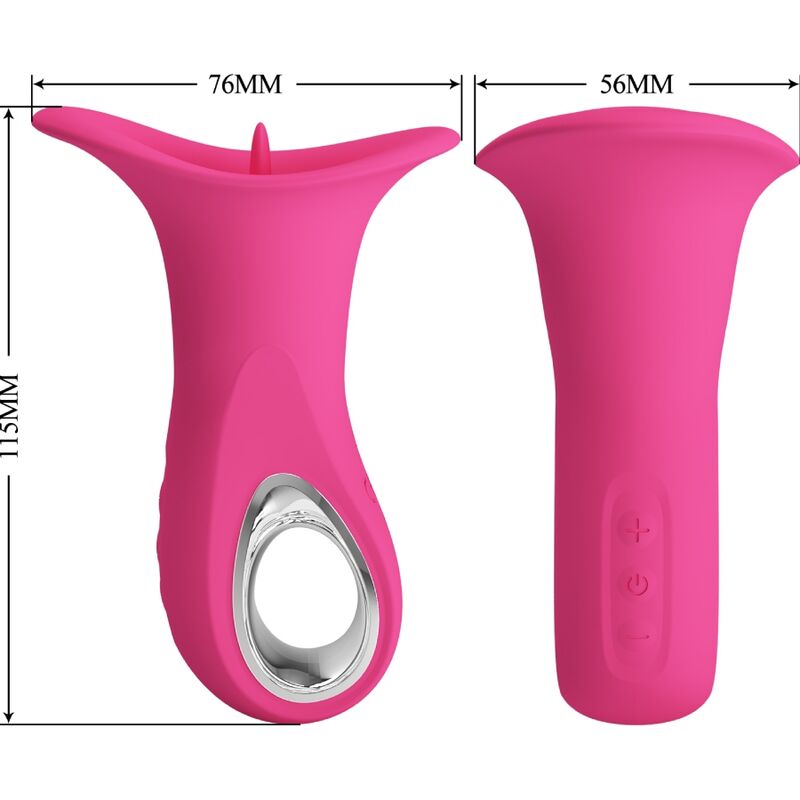 PRETTY LOVE - CLYDE VIBRADOR ORAL COM LÍNGUA VIBRATÓRIA 12 VIBRAÇÕES ROSA