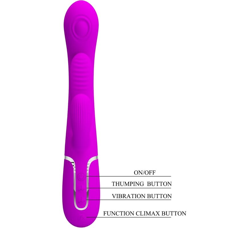 PRETTY LOVE - SHANIA TRIPLO VIBRADOR RABBIT MULTIFUNÇÕES ROSA