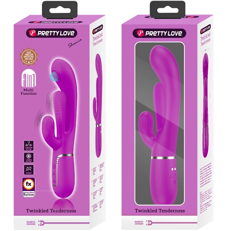 PRETTY LOVE - SHANIA TRIPLO VIBRADOR RABBIT MULTIFUNÇÕES ROSA