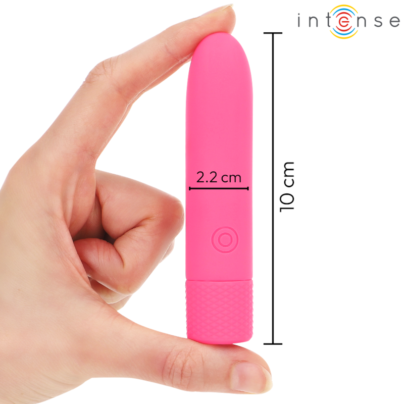INTENSO - SYMONE USB RECARREGÁVEL VIBRATÓRIA BULLET 8 VIBRAÇÕES ROSA 10 X 2,2 CM