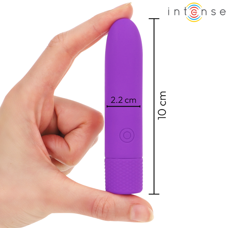 INTENSO - SYMONE USB RECARREGÁVEL VIBRATÓRIA BULLET 8 VIBRAÇÕES ROXO 10 X 2,2 CM