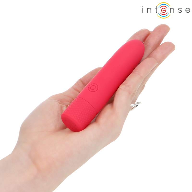 INTENSO - SYMONE USB RECARREGÁVEL VIBRATÓRIA BULLET 8 VIBRAÇÕES VERMELHO 10 X 2,2 CM