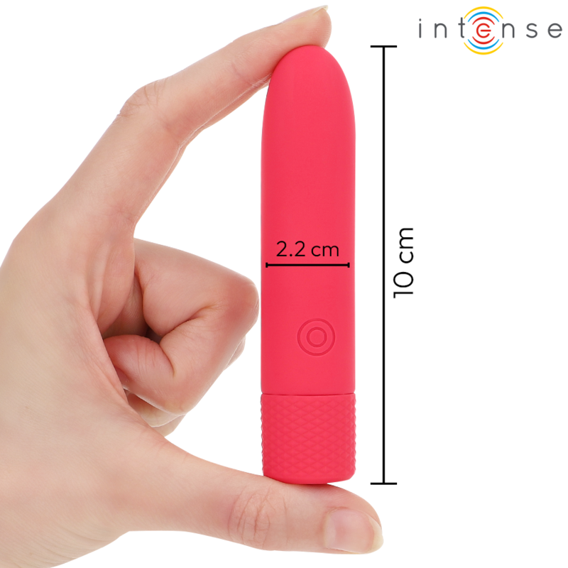INTENSO - SYMONE USB RECARREGÁVEL VIBRATÓRIA BULLET 8 VIBRAÇÕES VERMELHO 10 X 2,2 CM