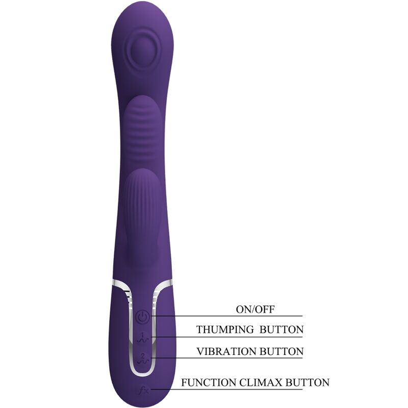 PRETTY LOVE - SHANIA TRIPLO VIBRADOR RABBIT MULTIFUNÇÕES ROXO