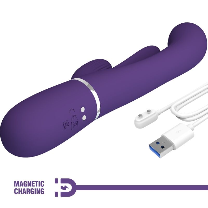 PRETTY LOVE - SHANIA TRIPLO VIBRADOR RABBIT MULTIFUNÇÕES ROXO