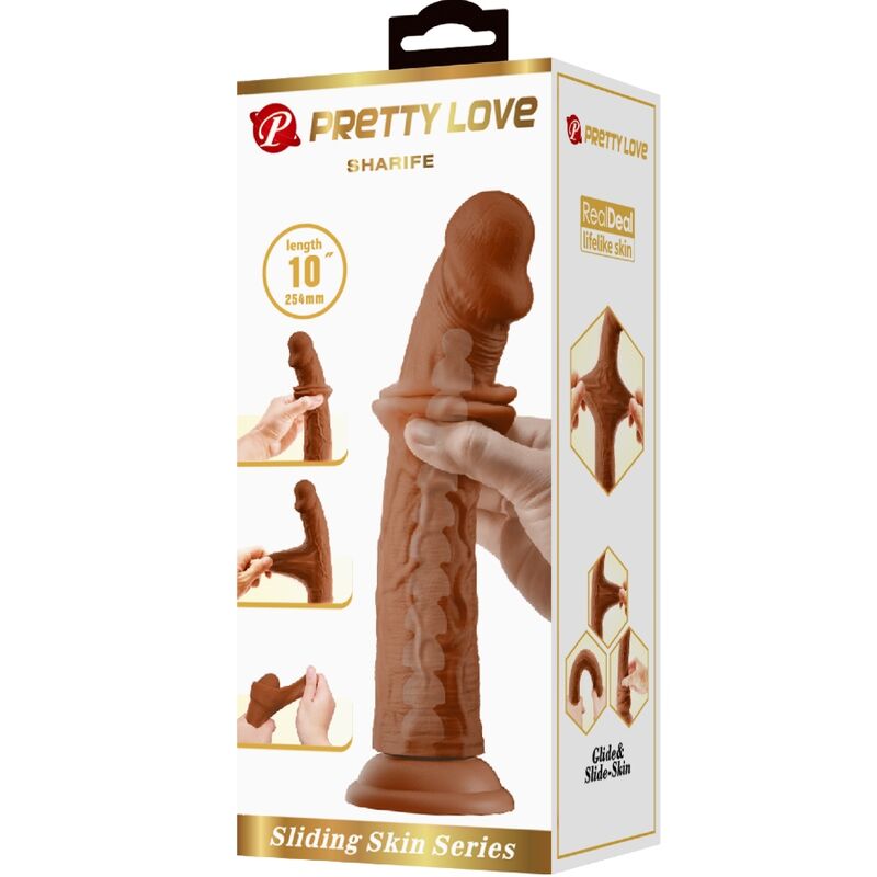 Pretty Love - Consolador Realista Sharife 25 Cm Marrom