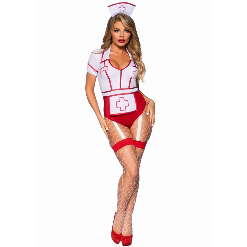LEG AVENUE - FANTASIA ENFERMEIRA SEXY VERMELHA/BRANCA S