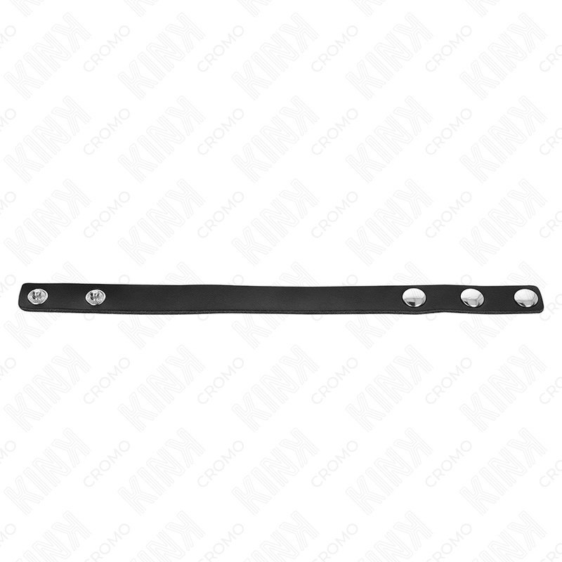 KINK - ANEL PARA PÊNIS EM COURO COM FECHO DE PRESSÃO 21,5 X 1,5 CM